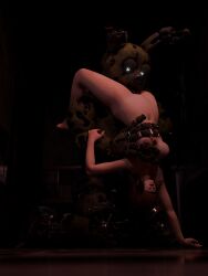 3:4 3d_(artwork) absurd_res animatronic anthro breast_fondling breast_play breasts cunnilingus digital_media_(artwork) duo faceless_character female five_nights_at_freddy's five_nights_at_freddy's_3 fondling grabbing hair hair_over_eye hand_on_breast hi_res human human_on_anthro interspecies kneeling lagomorph machine male male/female mammal nipples oral robot scottgames sex springtrap_(fnaf) tagme undead unknown_artist vaginal_penetration