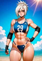 ai_generated beach female league_of_legends riven sexy sunny volleyball_uniform