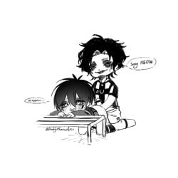 blue_lock chibi chibi_style cute cute_face cute_male doggy_style isagi_yoichi pleasure_face unknown_artist