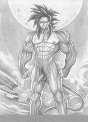 1boy dragon_ball dragon_ball_gt male male_only muscular pandoras_box solo son_goku standing straight_hair super_saiyan_4