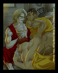 3boys abs anal anal_penetration anal_sex asian_latino ass blonde_hair brown_hair capcom censored closed_eyes clothed_male_nude_male cmnm dark-skinned_male dark_skin doggy_style ear_piercing earring exposed_nipples facial_scar fellatio fuck_and_lick functionally_nude gay hand_on_head head_down_ass_up holding_balls human indoors inside interracial ken_masters latino male male_focus male_only mosaic_censoring multiple_males muscles muscular muscular_male open_shirt orgasm_face pants_down partially_clothed penetration penis penis_grab penis_lick pointless_censoring red_hair rena_sama ryu_(street_fighter) sean_matsuda sex spitroast spread_legs straight_hair street_fighter street_fighter_iii street_fighter_iii:_3rd_strike street_fighter_iii_(series) street_fighter_v suck_and_fuck threesome tongue_out yaoi