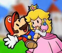 animated female human male mario mario_(series) mob_face nintendo paper_mario paper_peach princess_peach simple_face smooth_skin straight