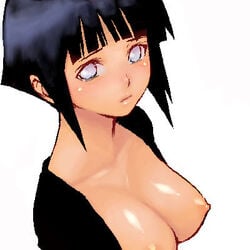 1girls artist_request black_hair blue_hair breasts female female_only human hyuuga_hinata hyuuga_hinata(genin) looking_at_viewer lowres naruto naruto_(classic) purple_eyes sad_face shiny shiny_skin short_hair showing_breasts simple_background solo white_eyes young