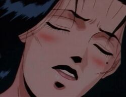 1990s_(style) 1993 1boy 1girl 1girls animated animated_gif anime_screenshot black_hair blush collarbone eyes_closed female housewife implied_rape implied_sex long_hair lowres mature_female michiyo_suhiro middle_aged middle_aged_female middle_aged_woman mole mole_under_eye old old_woman open_mouth rape retro_artstyle showa_era tagme world_war_ii youjuu_sensen_adventure_kid