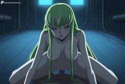 1boy 1girl :o ai_generated blush breasts censored collarbone completely_nude cowgirl_position dark-skinned_male dark_skin digitalwaifugallery girl_on_top green_hair hanging_breasts hetero hi_res high_quality high_resolution indoors long_hair looking_at_viewer medium_breasts mosaic_censoring navel nipples nude open_mouth patreon penis pov pussy seductive sex sexy solo_focus spread_legs straddling uncensored vaginal very_long_hair watermark yellow_eyes