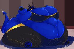 bbw big_breasts blueberry_inflation breasts cleavage female helluva_boss huge_breasts inflation mad_n_evil millie_(helluva_boss) overweight tagme thick_thighs wide_hips