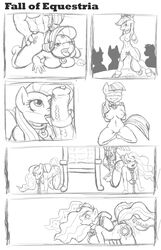 2014 alicorn animal_genitalia anthro anthrofied applejack_(mlp) armor bent_over black_and_white blindfold bondage bound breasts chains collar comic cutie_mark dildo dripping earth_pony equine fall_of_equestria female fluttershy_(mlp) forced friendship_is_magic horn horse horsecock kneeling licking male mammal monochrome my_little_pony nipples nude oral oral_sex pegasus penis pony poprocks princess_celestia_(mlp) princess_luna_(mlp) pussy pussy_juice rape rarity_(mlp) rope severed_horn sex sex_toy sketch slave smooth_skin sparkles sweat throne tongue tongue_out twilight_sparkle_(mlp) unicorn vein whip wings