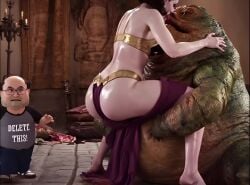 ai_generated alcina_dimitrescu alien big_breasts cuck cuckold cuckolding degraded humiliation hutt interspecies jabba_the_hutt jabbaman58 leash_and_collar loser nerd resident_evil resident_evil_8:_village slave slave_outfit star_wars tagme thick_thighs tongue_kiss video