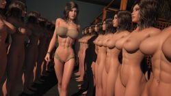 15girls 3d 6+girls abs absoluth army ass breasts bubble_ass bubble_butt clone clones female female_only large_breasts maya_(absoluth) multiple_females multiple_girls original original_characters tubetop voluptuous walking