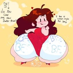chubby cute diaper girlfriend_(friday_night_funkin) messy_diaper moonoatmeal