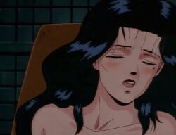1990s_(style) 1993 1boy 1girl 1girls animated animated_gif anime_screenshot black_hair blush brown_eyes collarbone eyes_closed female housewife implied_rape implied_sex long_hair lowres mature_female michiyo_suhiro middle_aged middle_aged_female middle_aged_woman mole mole_under_eye old old_woman open_mouth rape retro_artstyle showa_era tagme world_war_ii youjuu_sensen_adventure_kid
