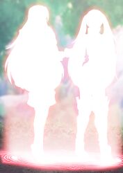 alarmed boots cordelia_(fire_emblem) fire_emblem fire_emblem_awakening garter_straps hadant kidnapping long_hair magic_circle mother_and_daughter nintendo outdoors red_eyes red_hair severa_(fire_emblem) teleportation thighs tights twintails walking