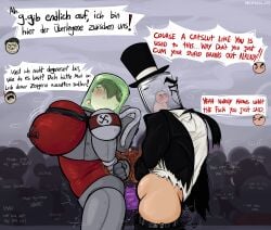 2boys 2cuntboys about_to_cum ahegao_face annoyed_expression arguing arms_tied_behind_back ass_to_ass black_hair blank_eyes blushing bottomless_male busty_male competitive_sex crowd cuntboy dialogue dildo disembodied_head double_dildo dr._fetus duo edging endured_face english exhibitionism father_and_son forced_exhibitionism forced_yaoi frustrated gay german humiliation implied_bestiality incest incest_(lore) iron_cross male_with_breasts mecha metal_body metal_nipples mewgenics mixed-language_commentary mocking monocle nephiliahive pencil_mustache pussy_juice robotic_body rubber studded_dildo suit_and_tie super_meat_boy swastika tears_in_eyes tongue_out top_hat torn_clothes vaginal_fluids vaginal_penetration wet_pussy yaoi