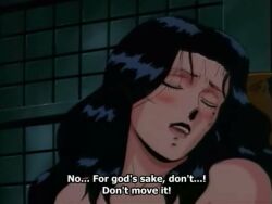 1990s_(style) 1993 1girls 6+boys angry animated anime_screenshot arms_behind_back army ass bald bald_male black_hair blush bondage boots bouncing_breasts bound bound_arms bound_legs breast_bondage breasts brown_eyes chair closed_eyes collarbone drooling english_subtitles english_text feet female french_kiss glowing glowing_eyes green_hat green_jacket groping groping_breast han'eri hand_on_another's_knee hat housewife husband_and_wife imperial_japanese_army indoors jacket kissing long_hair lowres masago_suhiro mature_female medium_breasts michiyo_suhiro middle_aged middle_aged_female middle_aged_woman military_hat military_uniform mole mole_under_eye multiple_boys necktie nipples nude old old_man old_woman open_mouth orgasm rape red_eyes retro_artstyle sex shirt showa_era sitting soldier sound spread_legs sweat tabi tagme tongue tongue_out video watch white_shirt world_war_ii youjuu_sensen_adventure_kid