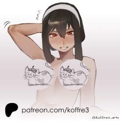 1girls 2d 2d_(artwork) 2d_artwork adoptive_mother adult_female anime anime_character arm_behind_head ashamed background belly black-haired_female black_hair blank_background blush_face blush_lines blushing blushing_at_viewer blushing_female blushing_lines censored censored_breasts censored_nipples cloverworks collarbone completely_naked completely_naked_female completely_nude completely_nude_female digital digital_art digital_drawing digital_drawing_(artwork) digital_media digital_media_(artwork) drawing elbows embarrassed embarrassed_exposed_female embarrassed_expression embarrassed_female embarrassed_naked_female embarrassed_nude_female emoji_censor exposed fanart female female_focus female_only female_protagonist fit_female flushed flushed_face flustered flustered_female from_below_view from_front front_view fully_naked fully_nude hair_between_eyes hairband hand_behind_head koffre3_arts lean_figure linea_alba long_hair looking_at_viewer low-angle_shot low_angle_view midriff milf monotone_background naked naked_female naked_woman narrow_waist nervous nervous_expression nervous_face nervous_female nervous_smile nude nude_female nudity one_color_background parted_lips patreon_exclusive plain_background posing posing_for_the_viewer posing_naked posing_nude red-eyed_female red_eyes shonen_jump shoulders shy shy_expression shy_female shy_girl shy_smile sidelocks slender_body slender_waist slim_female slim_waist smile smiley_face smiling smiling_at_viewer solid_color_background solo spy_x_family standing stomach top_view topless topless_female upper_body view_from_below viewed_from_below white_background white_hairband wit_studio yor_briar yor_forger young_looking_female