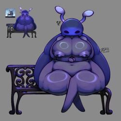 andromorph anthro areola beetle belly bench bench_(hollow_knight) big_areola big_ass big_belly big_boobs big_breasts big_butt big_nipples big_thighs black_eyes blue_body blush blushing breast_grab breasts bretta_(hollow_knight) butt chubby chubby_female digital_drawing_(artwork) digital_media_(artwork) efitrefi female female_anthro female_only genitals grey_body hi_res hollow_knight hollow_knight_(franchise) horn horns huge_ass huge_breasts huge_butt huge_nipples huge_thighs humanoid insect insect_girl insect_humanoid insects large_breasts large_thighs larger_female nipples non-mammal_breasts non-mammal_nipples nude nude_female shy simple_background sitting sitting_on_chair solo solo_female team_cherry thick thick_ass thick_thighs wide_hipped_female wide_hips wide_thighs
