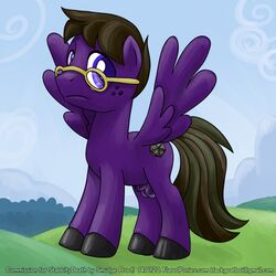 dice equine eyewear freckles glasses horse male mammal moonlight_tumble my_little_pony original_character outside pegasus smudge_proof solo wings