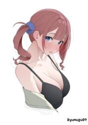 1girls 2d 2d_(artwork) 2d_artwork ashamed background bare_chest bare_shoulders bare_skin big_boobs big_breasts black_bra black_underwear blank_background blue-eyed_female blue_eyes blush_face blush_lines blushing blushing_at_viewer blushing_female blushing_lines bra breasts brown-haired_female brown_hair busty busty_female busty_girl character_request cleavage collarbone copyright_request digital digital_art digital_drawing digital_drawing_(artwork) digital_media digital_media_(artwork) drawing embarrassed embarrassed_exposed_female embarrassed_expression embarrassed_female exposed_chest exposed_shoulders exposed_skin eyebrows_visible_through_hair female female_focus female_only flushed flushed_face flustered flustered_female from_above from_side head_tilt high-angle_shot large_boobs large_breasts long_hair looking_at_viewer looking_up looking_up_at_viewer monotone_background off_shoulder one_color_background open_mouth parted_lips plain_background ponytail portrait shoulders side_ponytail side_view solid_color_background solo three-quarter_view tied_hair tilted_head top_view underwear upper_body viewed_from_above white_background