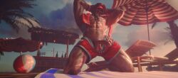 bara beach big_penis boner cock daredevil daredevil_(marvel_rivals) dick erection kitedout male male_only marvel marvel_rivals muscular muscular_male penis red_hair solo summer
