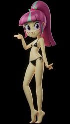 3d 3d_render ai_assisted barefoot bikini bikini_bottom bikini_top black_bikini equestria_girls feet friendship_is_magic my_little_pony sour_sweet sour_sweet_(eg)