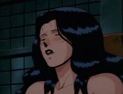 1990s_(style) 1993 1boy 1girl 1girls animated animated_gif anime_screenshot black_hair blush collarbone eyes_closed female housewife implied_rape implied_sex long_hair lowres mature_female michiyo_suhiro middle_aged middle_aged_female middle_aged_woman mole mole_under_eye old old_woman open_mouth rape retro_artstyle showa_era tagme world_war_ii youjuu_sensen_adventure_kid