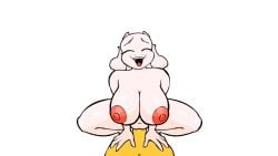 2d 2d_animation beat_banger cowgirl_position deltarune frisk fur gif goat jiggling_breasts loop looping_animation toriel toriel_beat_banger undertale white_body white_fur yellow_body