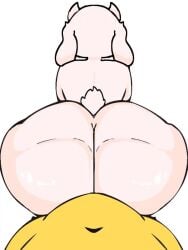 2d beat_banger deltarune fluffy frisk gif jiggling_ass loop looping_animation pounding pounding_pussy standing_sex toriel undertale white_body white_fur
