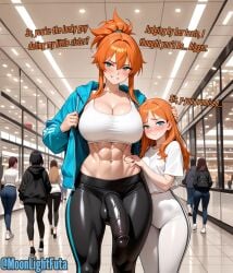 abs ai_generated blue_eyes blush blushing bulge bulge_down_leg bulge_through_clothing bulge_under_clothes cheating cheating_girlfriend crowd cucked_by_futa curvy curvy_figure dominant_futa exhibitionism face_in_breasts female futa_on_female futa_with_female futadom futadom_caption futanari ginger ginger_hair gym_clothes hand_on_another's_head hand_on_another's_hip huge_breasts huge_cock huge_penis humiliated humiliation incest leggings light-skinned_female light-skinned_futa light_skin mall moonlightfuta muscular muscular_futa netorare netorare_to_futa original_characters outdoors petite petite_body petite_female public public_indecency shy shy_female siblings sisters small_dom_big_sub smaller_female smirk smirking smirking_at_viewer sports_bra submissive_female talking_to_viewer text thick_penis thick_thighs tight_clothing veiny_penis