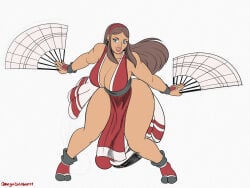1girls big_booty_latina breasts_bigger_than_head caramel-skinned_female cleavage curvy curvy_figure fighting_pose hand_fan huge_ass huge_breasts japanese_clothes kenzie_(omegasunburst) large_breasts latina latina_female long_hair mai_shiranui_(cosplay) muscular_female omegasunburst original snk thicc thicc_thighs thick thick_thighs thighs thighs_bigger_than_head