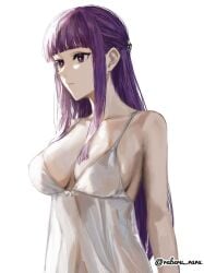 1girls 2d 2d_(artwork) 2d_artwork adult adult_female anime anime_character babydoll background big_boobs big_breasts blank_background blank_expression blank_eyes blank_stare blunt_bangs bored bored_expression breasts breasts_apart busty busty_female busty_girl camisole cleavage collarbone digital digital_art digital_drawing digital_drawing_(artwork) digital_media digital_media_(artwork) drawing emotionless eyebrows_visible_through_hair fanart female female_focus female_only female_protagonist fern_(sousou_no_frieren) half_updo huge_boobs huge_breasts inframammary_fold large_boobs large_breasts lean_figure long_hair madhouse mage mature mature_female mature_woman monotone_background narrow_waist neutral_expression nipple_bulge one_color_background plain_background plump_breasts portrait purple-eyed_female purple-haired_female purple_eyebrows purple_eyes purple_hair raberu_ruru see-through see-through_clothing see-through_top shoulders sidelocks slender_body slender_waist slim_female slim_waist solid_color_background solo sousou_no_frieren standing upper_body white_babydoll white_background white_camisole white_pupils woman
