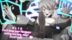 1girls 3d alia_(mega_man) blender cum_on_screen cum_on_viewer esk futanari mega_man mega_man_x_(series) taker_pov text