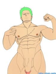 1boy abs balls ballsack bara bara_body bara_tiddies bara_tits barazoku biceps big_dick_energy big_penis bigger_male censored circumcised completely_naked completely_nude dangling_penis defined_muscles flaccid flaccid_bigger frown frowning gay green_hair hairless handsome handsome_man hanging_penis huge_cock itsuki_amicitia japanese_male long_penis looking_at_penis male male_focus male_only manly masculine masculine_male mosaic_censoring muscles muscular muscular_male naked nude one_piece pecs pectorals penis penis_down pirate post-timeskip quadriceps roronoa_zoro scar scar_across_eye scar_on_chest scar_on_face scars six_pack solo solo_focus solo_male tall_male taller_male tough_guy trapezius yaoi