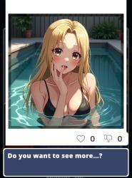 ai_generated bikini blonde_hair blush clara long_hair love_loop photo pool text water