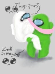 among_us among_us_(series) among_us_green among_us_white crew crewmate_(among_us) egg_implantation impostor_(among_us) poorly_drawn_hands raped_by_monster