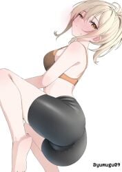 1girls 2d 2d_(artwork) 2d_artwork ankles ashamed ass ass_cleavage ass_crack average_breasts background black_shorts blank_background blonde blonde-haired_female blonde_female blonde_hair blonde_hair_female blush_face blush_lines blushing blushing_at_viewer blushing_female blushing_lines bra breasts butt calves character_request copyright_request digital digital_art digital_drawing digital_drawing_(artwork) digital_media digital_media_(artwork) drawing embarrassed embarrassed_expression embarrassed_female eyebrows_visible_through_hair feet female female_focus female_only flushed flushed_face flustered flustered_female from_below_view from_side full_body groin hair_between_eyes head_tilt hourglass_figure knees lean_figure legs looking_at_viewer looking_down looking_down_at_viewer love_live! love_live!_nijigasaki_high_school_idol_club low-angle_shot low_angle_view medium_breasts miyashita_ai monotone_background narrow_waist one_color_background orange_bra orange_underwear plain_background ponytail portrait short_hair short_ponytail shorts shoulders side_view sideboob slender_body slender_waist slim_female slim_waist soles solid_color_background solo thighs tied_hair tilted_head underwear view_from_below viewed_from_below white_background wide_hips yellow-eyed_female yellow_eyes