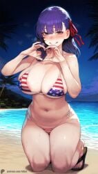 1-a_dot 1girls ai_generated arms ass ass_cheeks back beach big_ass big_breasts big_butt bikini bikini_bottom bikini_top blush blushing_at_viewer breasts butt_cheeks coulds ear fate/grand_order fate/stay_night fate_(series) feet female female_focus female_only footwear golden_bikini grin hi_res high_res high_resolution highres huge_ass huge_breasts huge_butt large_ass large_boobs large_breasts large_butt large_thighs long_hair looking_at_another massive_ass massive_butt matou_sakura purple_eyes purple_hair pussy sand sandals sea seaside shoulders sideboob sky smile sunny teeth thick_thighs thighs tropical type-moon vagina water