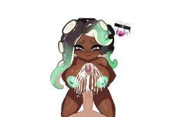 big_breasts cum cum_on_breasts excessive_cum heart lesbian_conversion lesbian_with_male marina_(splatoon) orientation_play paizuri splatoon tagme unepicroachy_(leepicmochi)