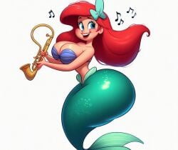 ai_generated ariel ariel_(the_little_mermaid) dall-e3 disney disney_princess huge_ass huge_breasts mermaid saxophone the_little_mermaid the_little_mermaid_(1989_film)