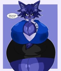 big_breasts blueberry_inflation breasts cleavage female furry huge_breasts inflation shun_gt tagme thick_thighs wide_hips