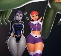 1boy 2girls 3d beast_boy dc dc_comics english_text enormous_cock enormous_penis female garfield_logan heat huge_balls imminent_breeding imminent_sex koriand'r large_breasts male mating_season multiple_girls penis rachel_roth raven_(dc) raven_(teen_titans) smitty34 starfire starfire_(comics) starfire_(teen_titans) teen_titans testicles text warner_brothers wide_hips