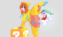 1boy 1girls ?_block anal ass balls blush boo_(mario) bottomless breasts clothing dark_skin female ghost grey_background hood legwear male mario_(series) nintendo no_humans open_mouth panties penis plump_labia pussy rule_63 sex shy_gal shylar simple_background spirit splits spread_legs spreading starwolfx stockings super_mario_bros. uncensored underwear vertical_splits video_games