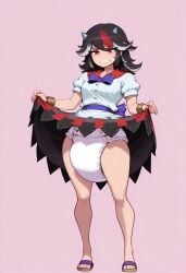 ai_generated angry annoyed big_diaper diaper presenting seija_kijin touhou wide_hips