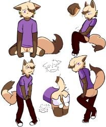 andromorph anthro blush bodily_fluids brown_body brown_fur clothing domestic_cat drooling felid feline felis finger_fuck fingering floating_hands fur genital_fluids genitals group hi_res intersex kneeling looking_back mammal needy one_eye_obstructed pivoted_ears purple_eyes raised_tail saliva salty_(ssdh) shaking shivering shy sitting spread_legs spread_vulva spreading ssdh sweat sweatdrop tail tan_body tan_fur trans_(lore) undressing vaginal_fluids vaginal_penetration vulva