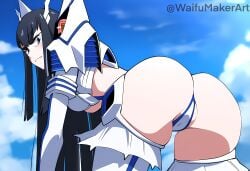 1girls ai_generated ass ass_grab bent_over cameltoe female female_focus hi_res high_resolution highres kill_la_kill kiryuuin_satsuki looking_at_viewer looking_back medium_breasts smile smiling_at_viewer waifumakerart