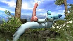 16:9 2024 3d_(artwork) aceydrgn animal_genitalia animal_penis anus big_penis blue_body blue_eyes cheek_tuft chillet cloud digital_media_(artwork) erection facial_tuft feral flower genitals half-closed_eyes hi_res huge_cock hyper hyper_genitalia hyper_penis knot knotted_penis lying male male_feral medial_ring narrowed_eyes nature nature_background on_back open_mouth outside pal_(species) palworld penis plant pocketpair rock sky smile solo source_filmmaker_(artwork) tail tree tuft widescreen