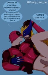 anal anal_penetration anal_sex bara beard deadpool deadpool_&_wolverine_(2024) dialogue dialogue_bubble gay marvel marvel_cinematic_universe marvel_comics mask masked masked_male spanish_dialogue spanish_text superhero tagme teasing wolverine_(x-men)