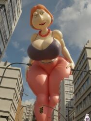 3d 3d_(artwork) big_breasts breasts family_guy female female_focus female_only giantess ginger ginger_hair lazza_(artist) light-skinned_female light_skin lois_griffin mature mature_female mature_woman necklace orange_hair solo solo_female solo_focus thick_thighs thighs