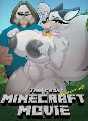 a_minecraft_movie anthro areola big_breasts breasts canid canine canis collar collar_only duo female foxgumie genitals gesture hand_gesture hi_res huge_breasts human jack_black leash leashed_collar male male/female mammal microsoft minecraft mojang nipples nude pale_wolf_(minecraft) pussy steve_(minecraft) thick_thighs thumbs_up tongue tongue_out wolf wolf_(minecraft) xbox_game_studios