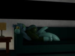 1futa 3d arm_behind_head bottomless_female couch desk floppy_cock goofylookin lamp large_breasts large_penis lucia_(goofy_lookin) night on_back prank_em_john roblox self_upload sleeping sleeping_mask solo_futa source_request teal_skin thick_thighs w_mouth window