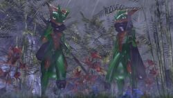 16:9 2024 3d_(artwork) aceydrgn amphibian anthro balls big_balls big_penis countershade_torso countershading digital_media_(artwork) duo generation_6_pokemon genitals green_body greninja half-erect hi_res holding_melee_weapon holding_object holding_polearm holding_spear holding_weapon huge_balls huge_cock humanoid_genitalia humanoid_penis hyper hyper_genitalia hyper_penis long_tongue looking_at_viewer male male_anthro melee_weapon muscular muscular_anthro muscular_male nintendo nude nude_anthro nude_male orange_body orange_countershading outside penis pokemon pokemon_(species) polearm raining source_filmmaker_(artwork) spear tongue tongue_out vein veiny_penis weapon widescreen